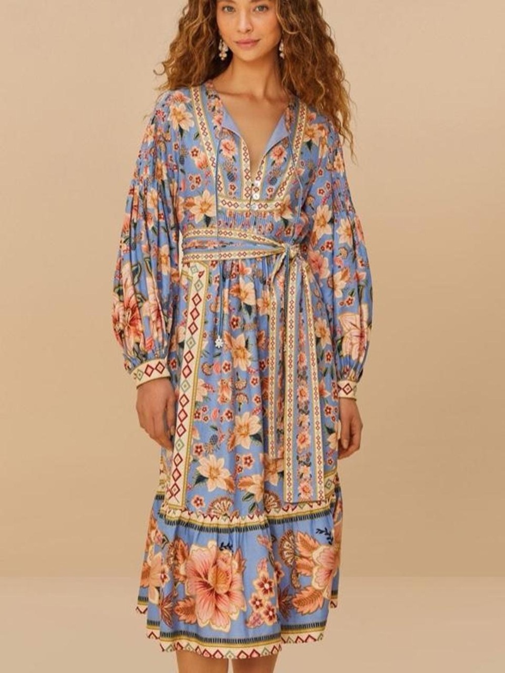 NWT FARM RIO Superbloom Tapestry Printed Midi Dress